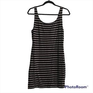 Atmosphere Striped Bodycon Mini Dress - US size 12 - Black and White